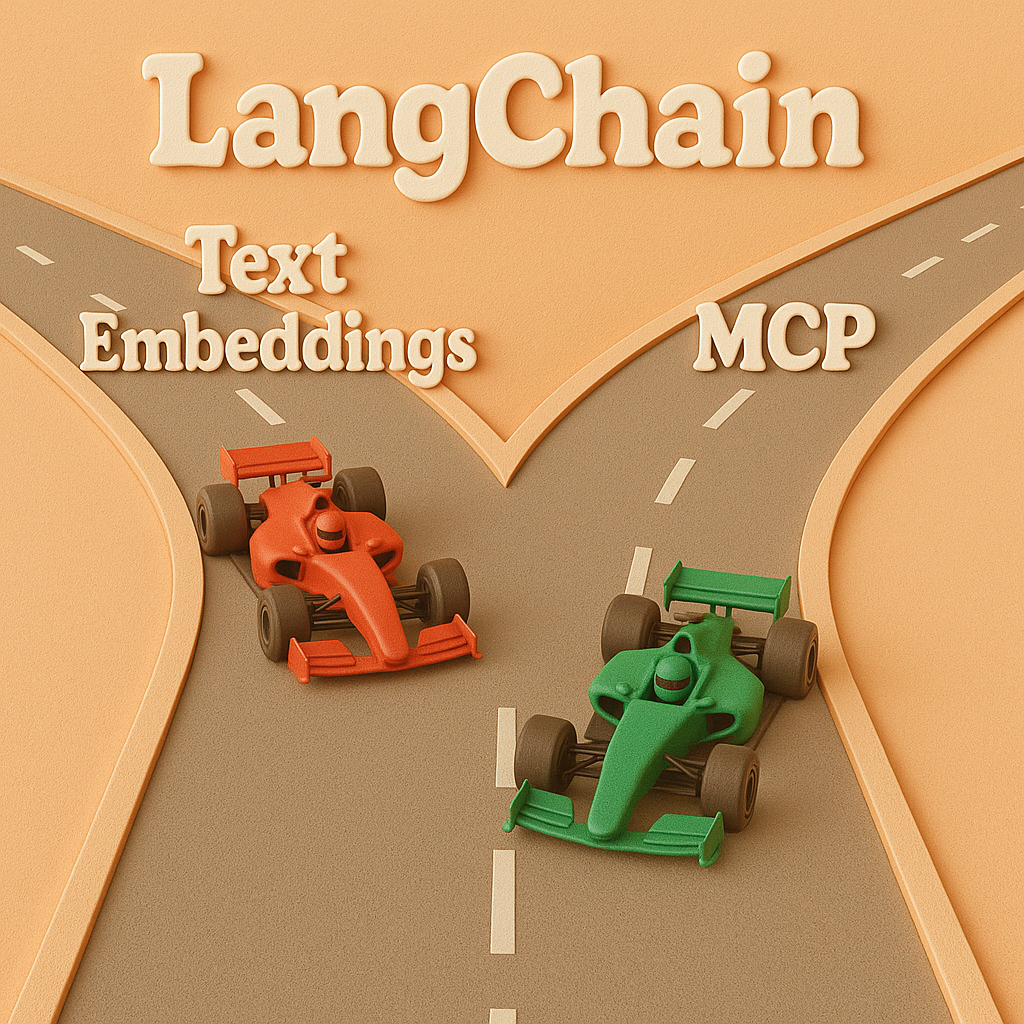 Diagram showing the layers of AI: Embeddings, MCP, and LangChain